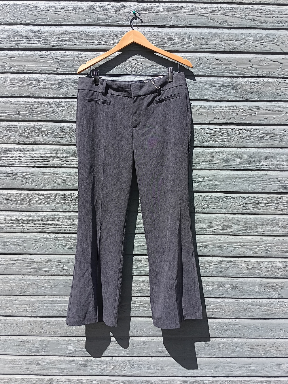Dockers Petite Womens Charcoal Dress Pants - Flat Front